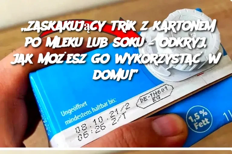 „Zaskakujący trik z kartonem po mleku lub soku – odkryj, jak możesz go wykorzystać w domu!”