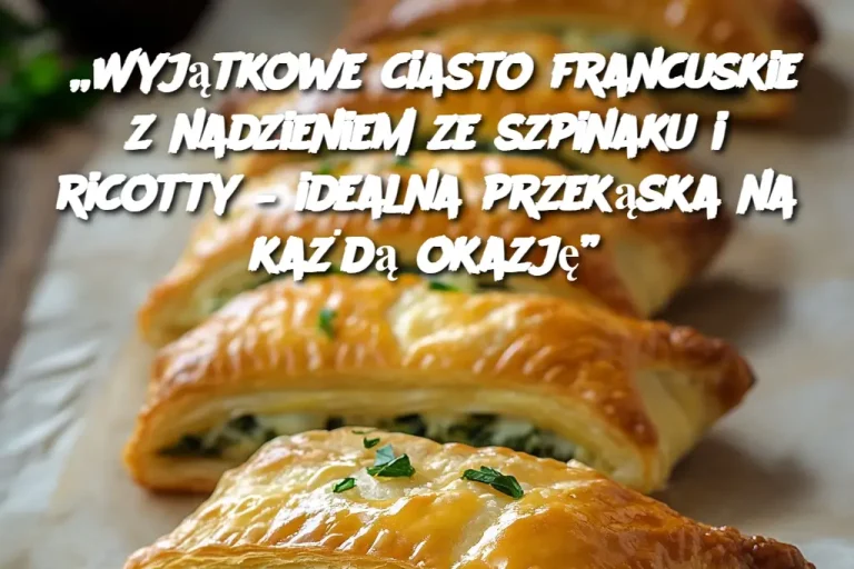 „Wyjątkowe ciasto francuskie z nadzieniem ze szpinaku i ricotty – idealna przekąska na każdą okazję”