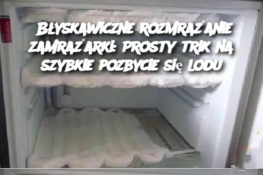 Błyskawiczne rozmrażanie zamrażarki: Prosty trik na szybkie pozbycie się lodu