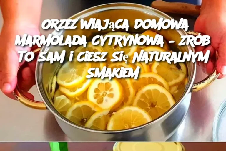 Orzeźwiająca Domowa Marmolada Cytrynowa – Zrób To Sam i Ciesz Się Naturalnym Smakiem