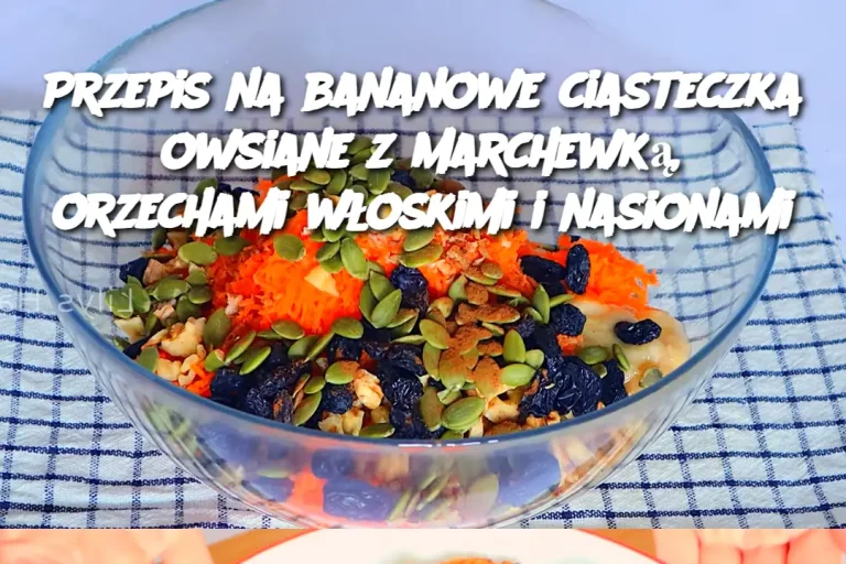 Przepis na bananowe ciasteczka owsiane z marchewką, orzechami włoskimi i nasionami