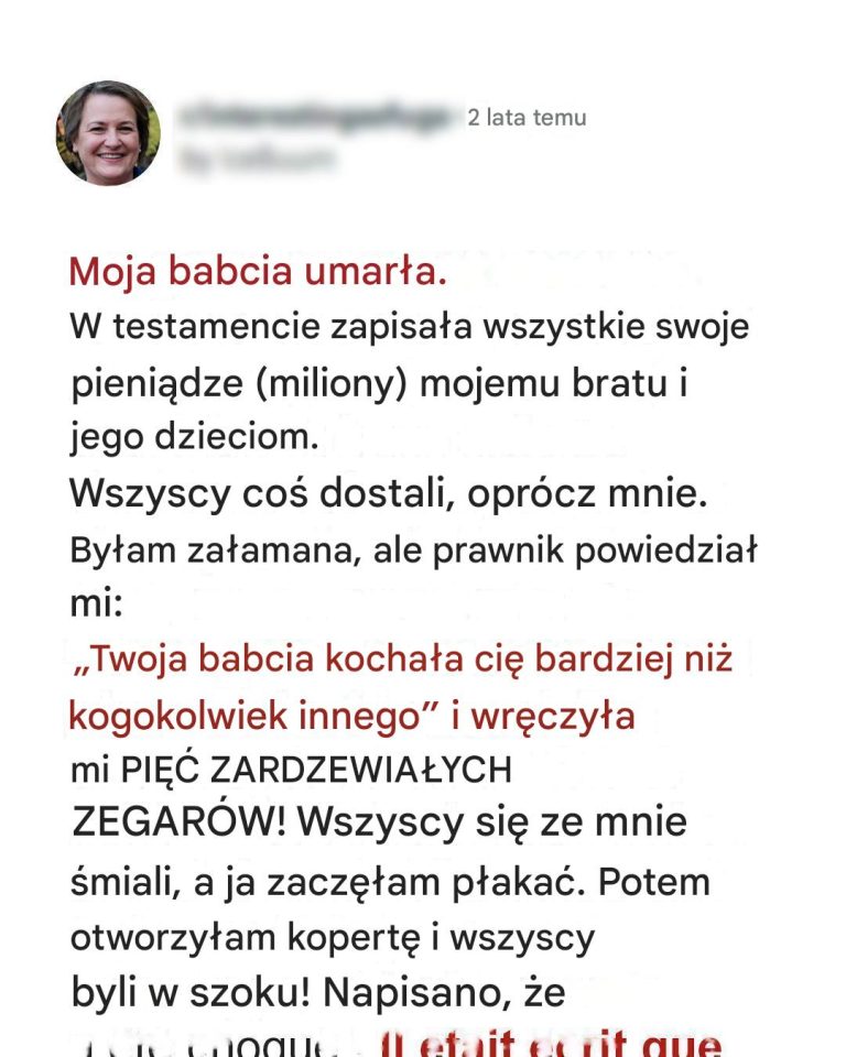 Linda odziedziczyła po babci zegarki, które miała już w podeszłym wieku, podczas gdy jej brat kupił dom - nie wiedząc o tym, otrzymała prawie 200 000 dolarów.