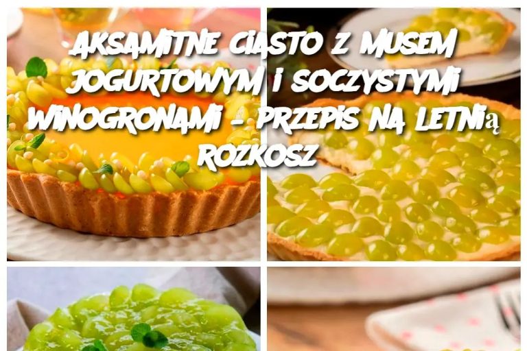 Aksamitne ciasto z musem jogurtowym i soczystymi winogronami – przepis na letnią rozkosz