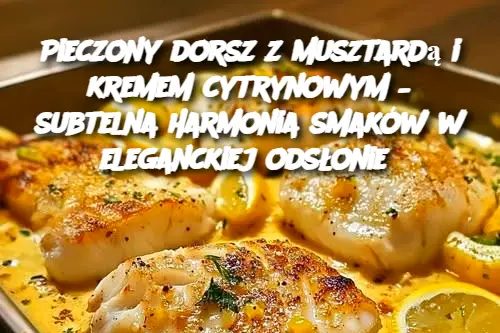 Pieczony dorsz z musztardą i kremem cytrynowym – subtelna harmonia smaków w eleganckiej odsłonie