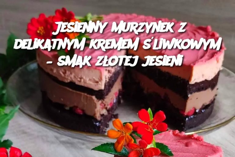 Jesienny murzynek z delikatnym kremem śliwkowym – smak złotej jesieni