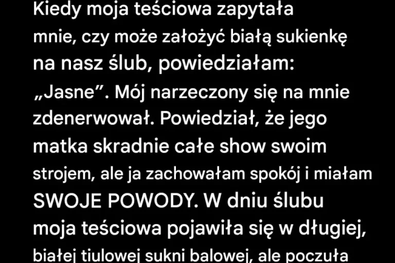 Kontrowersyjna Decyzja Matki: Biała Tiulowa Suknia na Ślubie Synu – Jak Doszło do Takiej Sytuacji? in