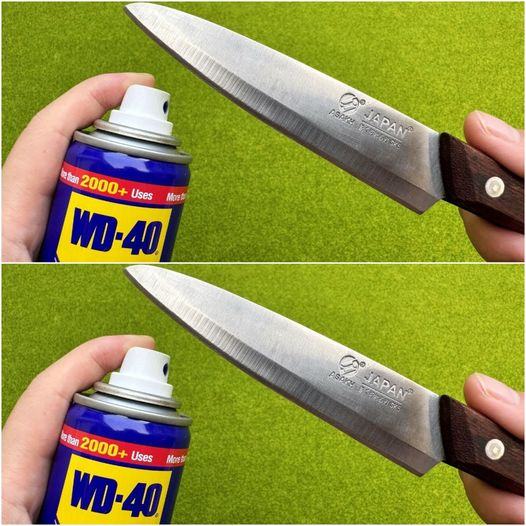 Naostrz swój nóż jak brzytwę w 1 minutę dzięki temu narzędziu: WD-40