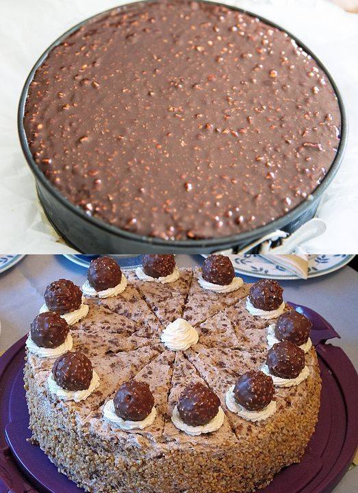 Fantastyczne ciasto Ferrero Rocher, potrzebujesz tylko 1 spodu do ciasta i 1 l śmietany
