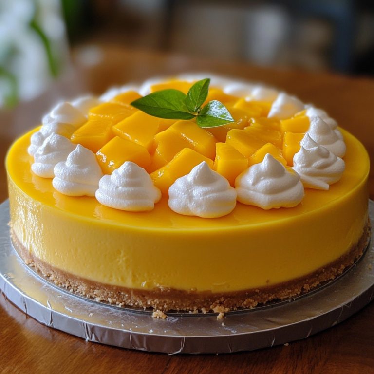 Sernik na zimno z mango i kokosowym spodem