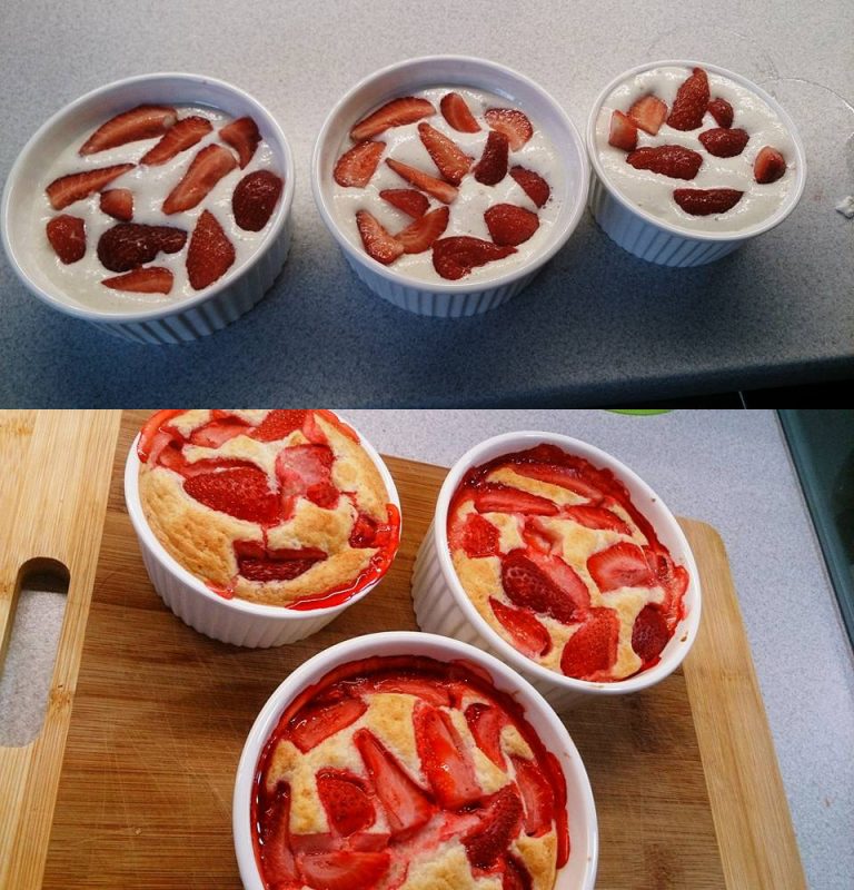 Mini serniczki z truskawkami