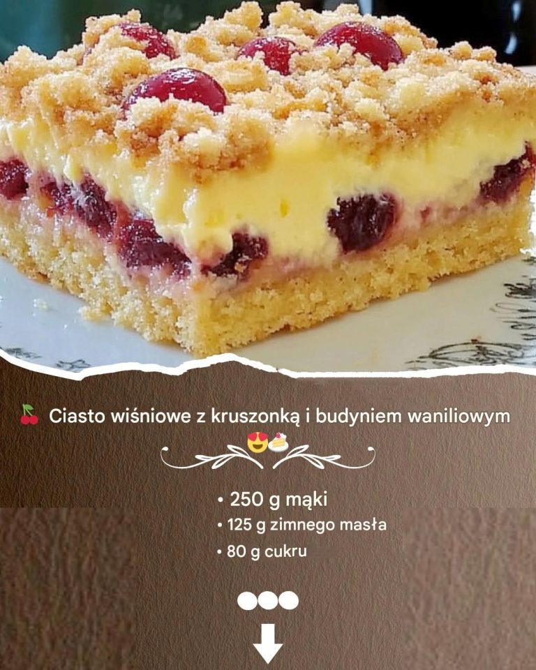 Budyń wiśniowy z dużą ilością kruszonki, niesamowicie dobry