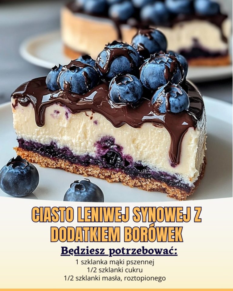 Ciasto Leniwej Synowej z Dodatkiem Borówek