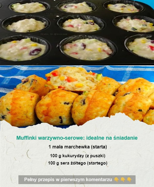 Muffinki warzywno-serowe: idealne na śniadanie