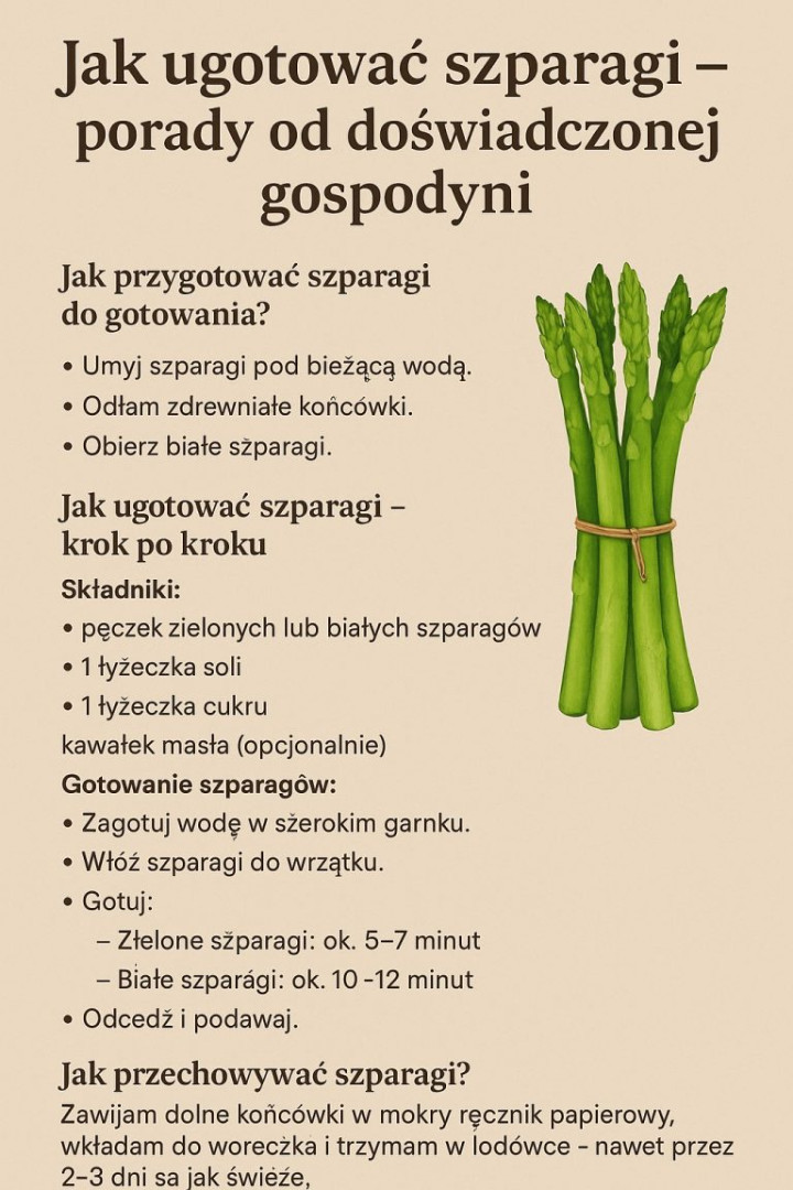 Jak ugotować szparagi – porady od doświadczonej gospodyni