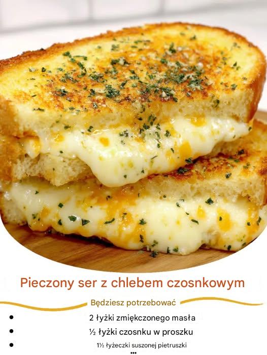 Pieczony ser z czosnkiem